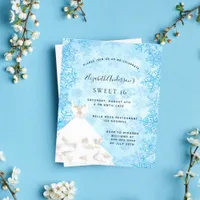 Sweet 16 winter wonderland dress budget invitation flyer