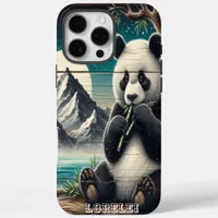 Panda's Wooded Perch: Bamboo Indulgence iPhone 16 Pro Max Case