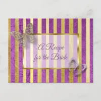 Purple and Gold Butterfly wedding Recipe Card