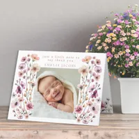 Dusty Pink Wildflower Thank You Card – Boho Floral
