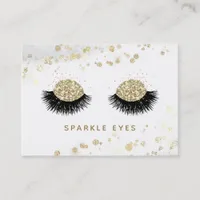 *~* Luxe Glam Black Gold Gray Eyes Lashes Business Card