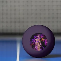 Modern fractal in black and purple ping pong ball