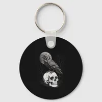 Crow, F-Caw-F Funny Bird Moon Gothic Adult Humor C Keychain