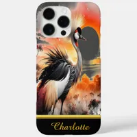 Majestic Crane in Sunset Over African Landscape iPhone 16 Pro Max Case