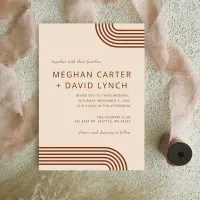 Terracotta Rustic Boho Arched Modern Wedding Invitation