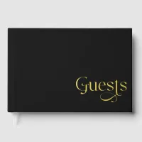 Elegant Modern Black and Gold Wedding Foil Guest Book