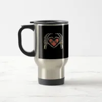 Skeleton Hand Heart Skateboard Valentines Day Funn Travel Mug