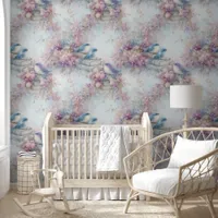 Vintage Books and Bluebirds  Wallpaper