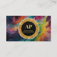 *~ BOLD  QR  AP93 Vibrant Abstract Business Card