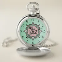 Be Kind | Mint Green and Pink  Pocket Watch