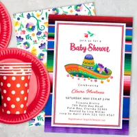 Colorful Sombrero Fiesta Baby Shower Invitation