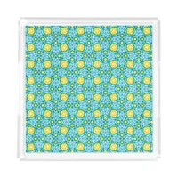 Yellow Green Blue Abstract Acrylic Tray