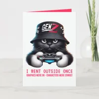 Funny Gen Z Gamer Black Cat Card
