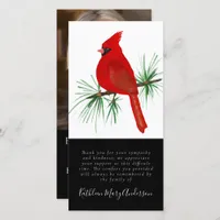 Cardinal Photo Funeral Thank You Card