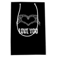 To Death Skeleton Heart Hands Style Medium Gift Bag