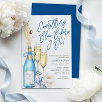 Blue Champagne Bridal Shower Something Blue Invitation
