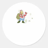 The Simpsons Christmas Tis The Jelly Season Classic Round Sticker