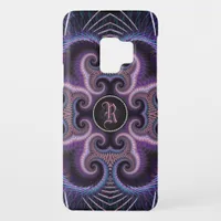 Purple Fractals Medieval  Monogram Galaxy S3 Case