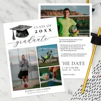 Modern Black and White Graduation Save the Date Announcement