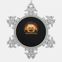 Trumpkin Make Halloween Great Again Vintage Snowflake Pewter Christmas Ornament