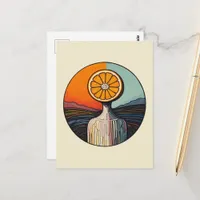 Person with an Orange for a Head Postcard