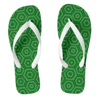 Green Nested Hexagons Flip Flops