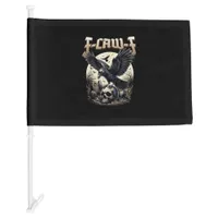 Gothic Skull F-Caw-F Crow Adult Humor Graphic  Car Flag