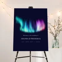 Northern Lights Aurora Borealis Wedding Welcome Foam Board