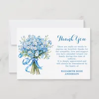 Memorial Forget Me Not Floral Sympathy Funeral  Thank You Card