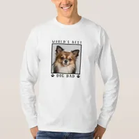 World's Best Dog Dad Paw Prints Pet Photo Frame T-Shirt