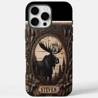 Carved Moose Sign iPhone 16 Pro Max Case