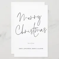 Budget Handwriting Script Merry Christmas Card