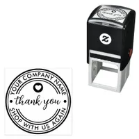 Custom Company Name Heart Symbol Thank You Message Self-inking Stamp