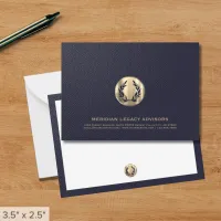 Navy Gold Advisor Note Card