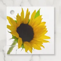 Yellow Sunflower on White Favor Tags