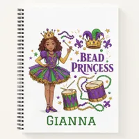 Bead Princess Personalized Text - Mardi Gras Notebook