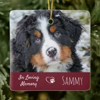 Pet Memorial Dog Photo In Loving Memory Ceramic Ornament