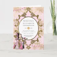 Pink and Gold Alice In Wonderland Baby Shower Invitation