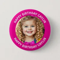 Personalized Name and Photo Birthday   Button