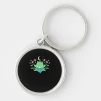 Cottagecore Goblincore Moon Flowers Forest Frog Mu Keychain