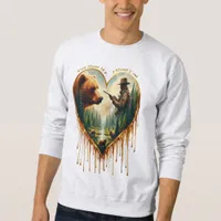 Relationship Between Hunter grizzly Bear and Deer  Sweatshirt