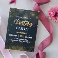 Gold Elegant Christmas Party Invitation