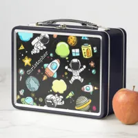 Personalized Astronaut Space Planets Metal Lunch Box