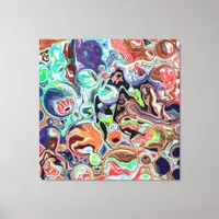 Colorful modern Abstract Fluid Art  Canvas Print