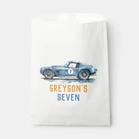 Boys Cool Blue Racing Car Kids Birthday Favor Bag