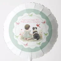  Baby Girl and her Puppy Poem Girl's Baby Shower  Balloon
