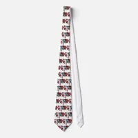 Vintage Patriotic Ribbon and Flowers Tie