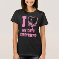 I Love My Goth Girlfriend Drip Pink Heart Photo T-Shirt