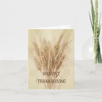 Harvest Thanksgiving Dried Wheat Grain Watercolor  Card