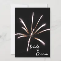 Fireworks on Black Summer Wedding Invitation
